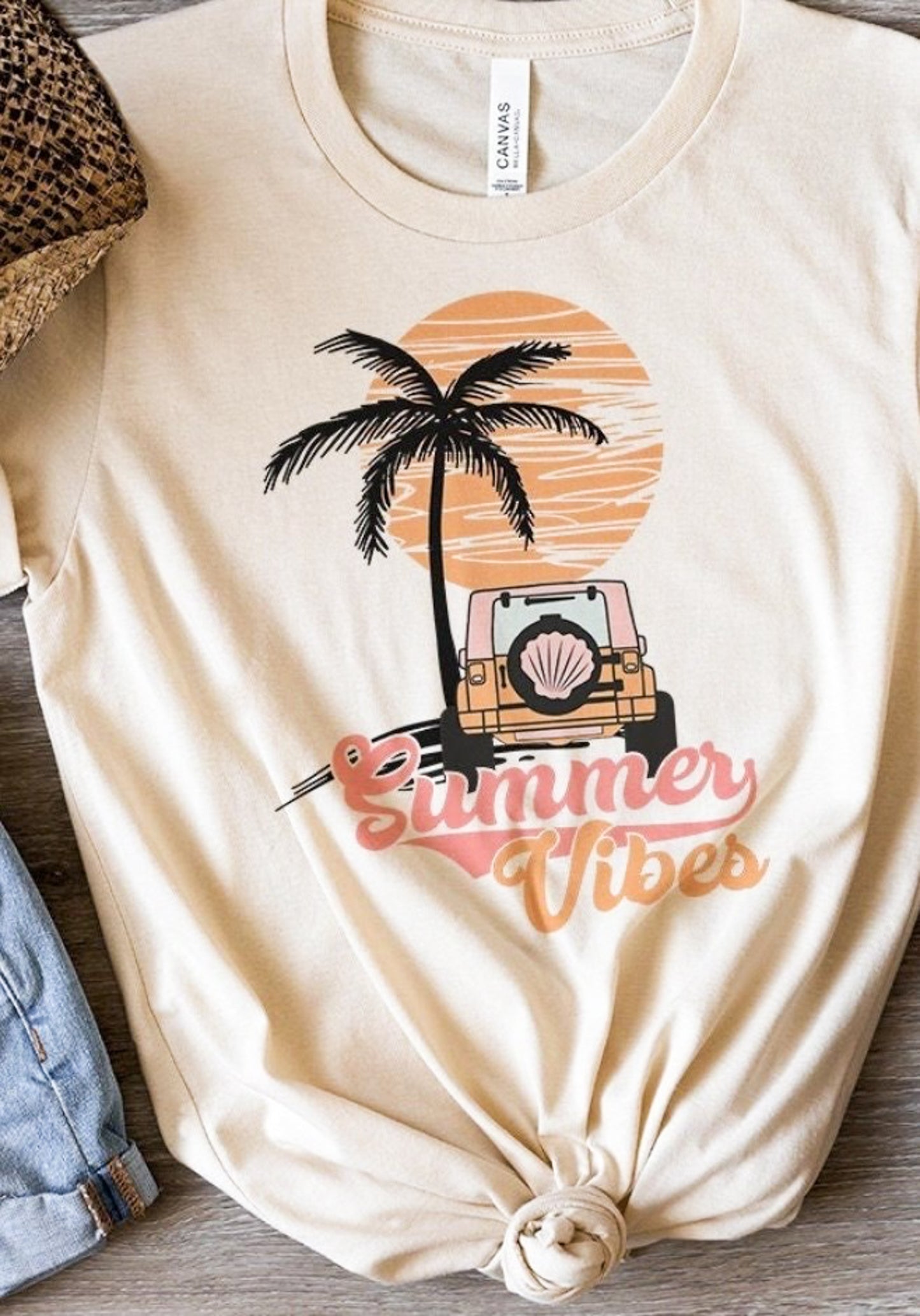 Summer Vibes Jeep T-Shirt or Crew Sweatshirt