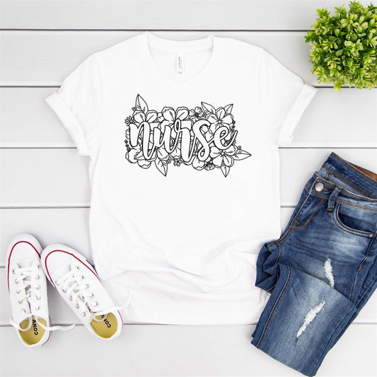 Floral Nurse Tee
