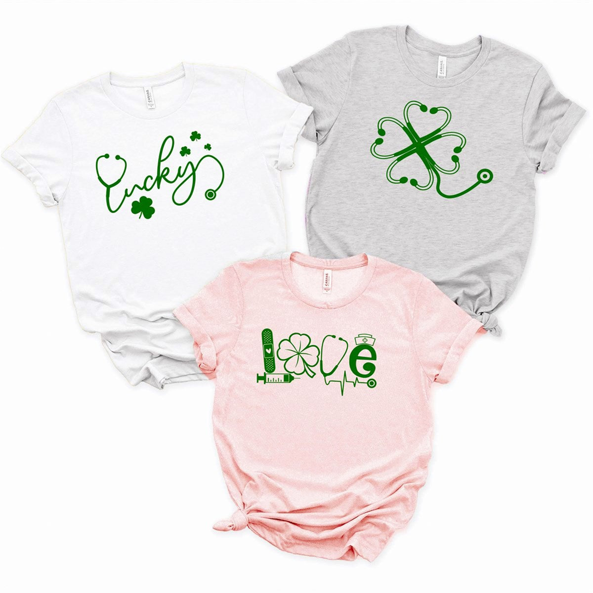 Clover With Stethoscope Tee