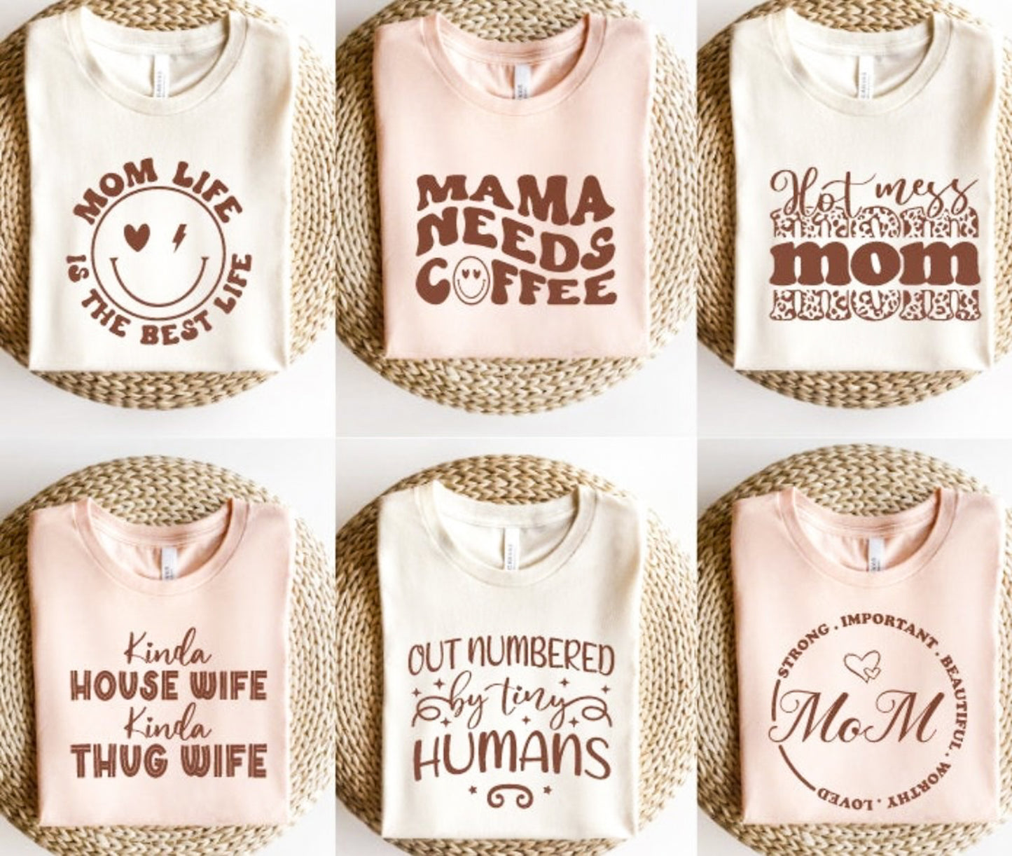 Hot Mess Mom (Stacked) T-Shirt or Crew Sweatshirt