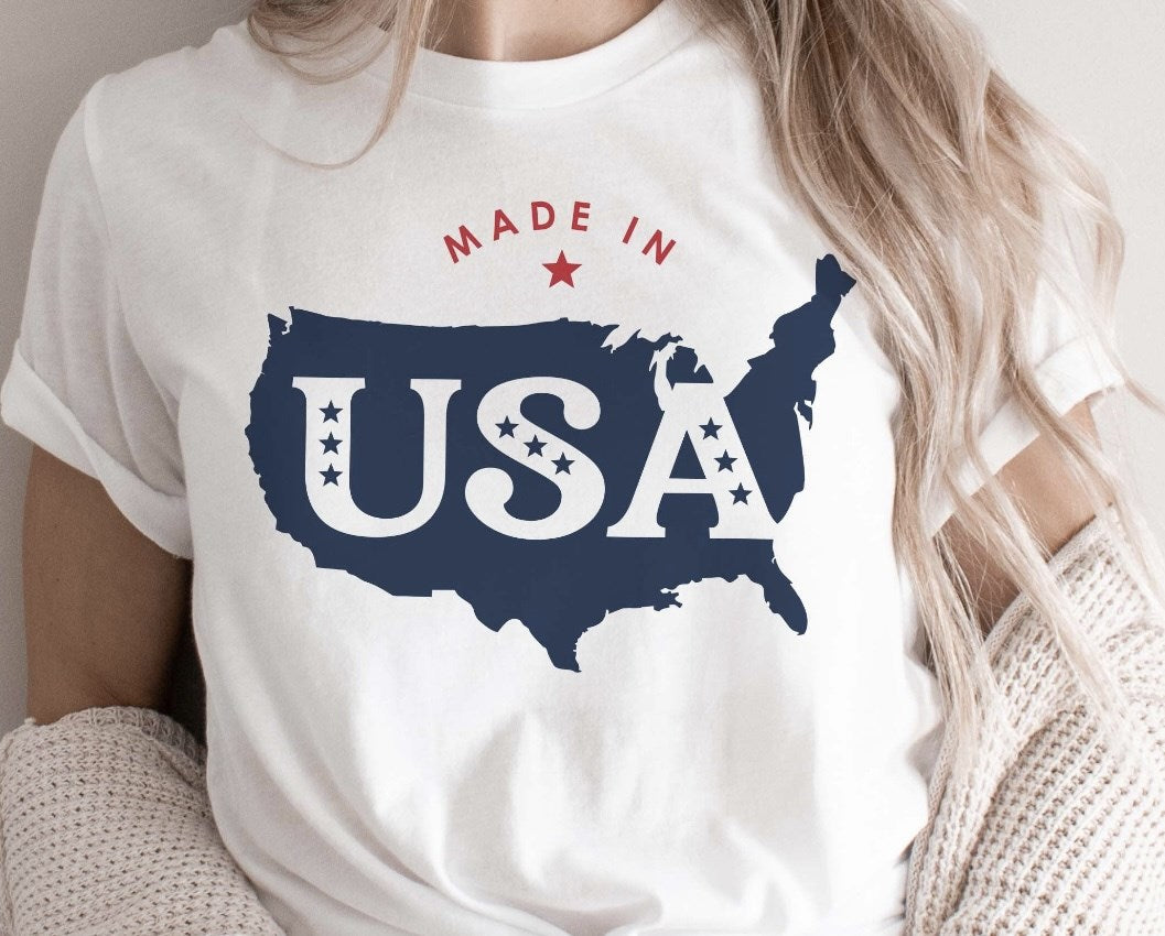 Made In USA Country Outline Tee