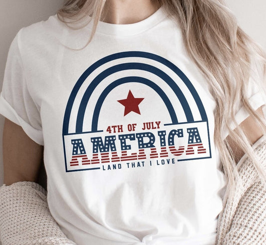 4th Of July *America* Land that I Love T-Shirt or Crew Sweatshirt