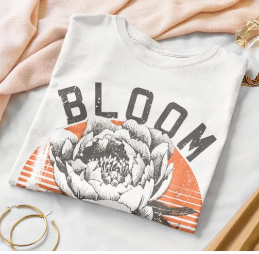 Bloom With Single Rose Tee