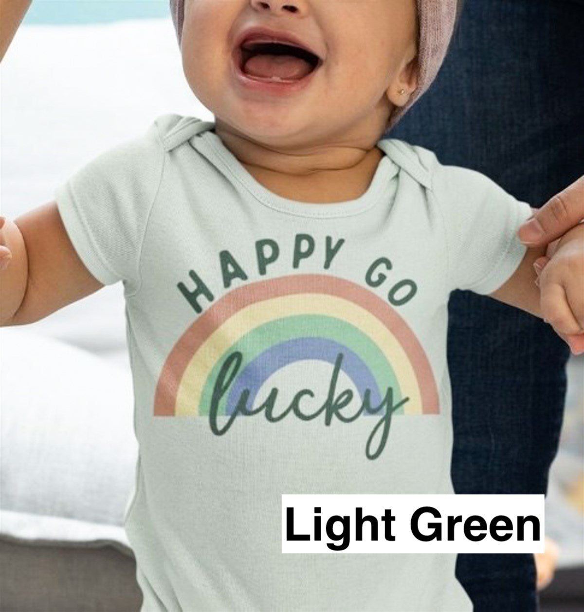 Happy Go Lucky With Rainbow Bodysuit