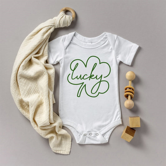 Lucky In Clover Outline Bodysuit