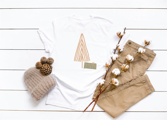 Boho Simple Christmas Tree & Present Tee