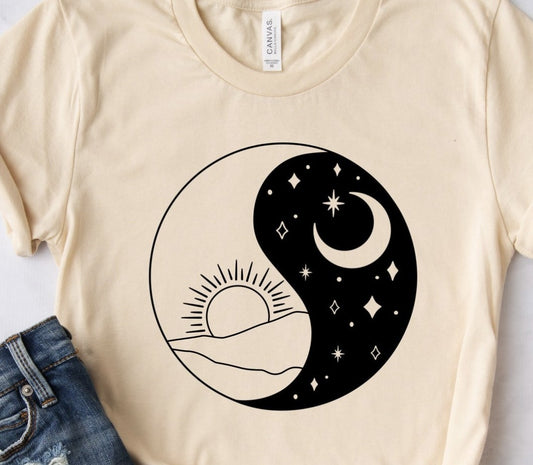 Ying Yang Sun & Moon Tee