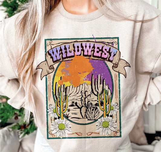 Wild West Desert Scape Crew Sweatshirt