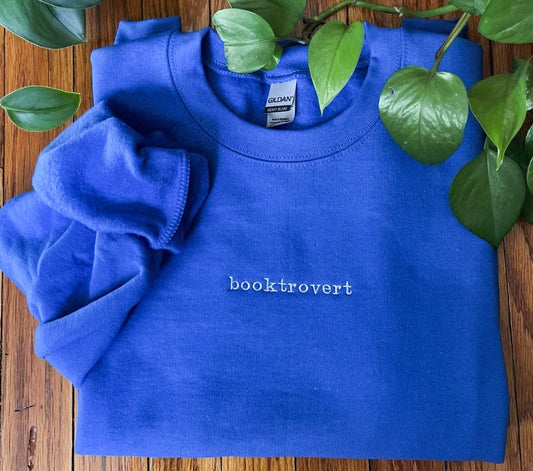 Booktrovert Embroidered Crew Sweatshirt