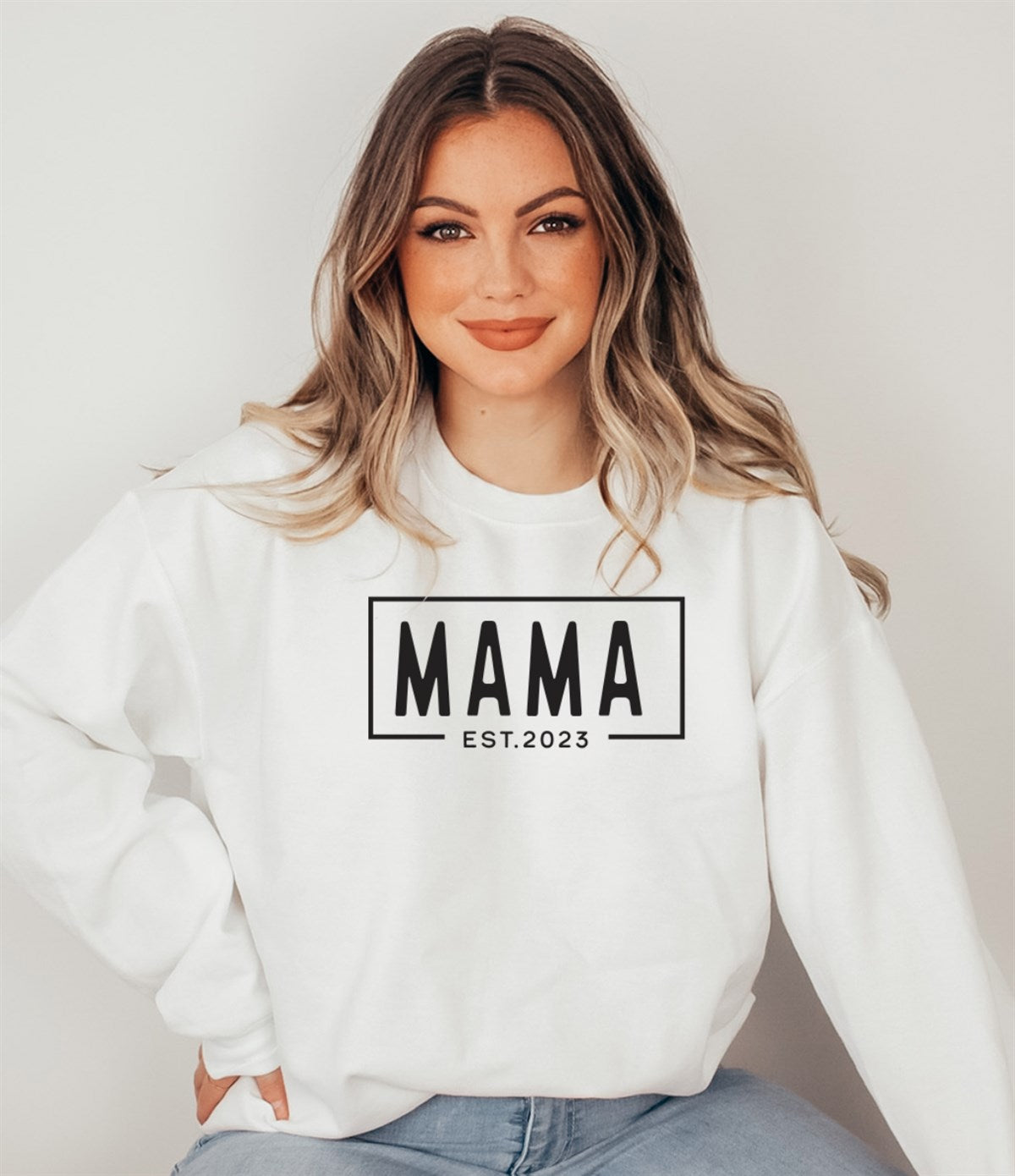 Custom Mother's Day Name Box Crew Sweatshirts