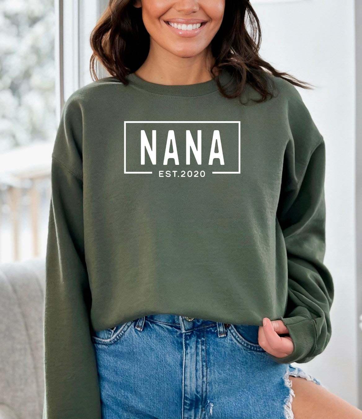 Custom Mother's Day Name Box Crew Sweatshirts