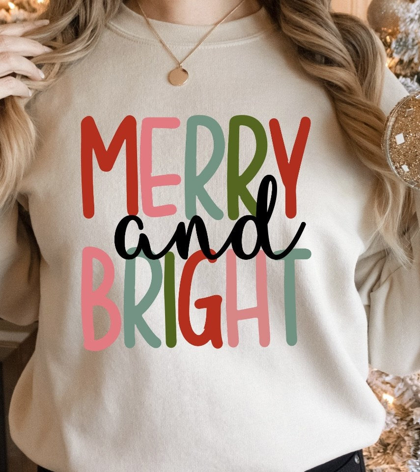 Merry And Bright Crew Sweatshirt