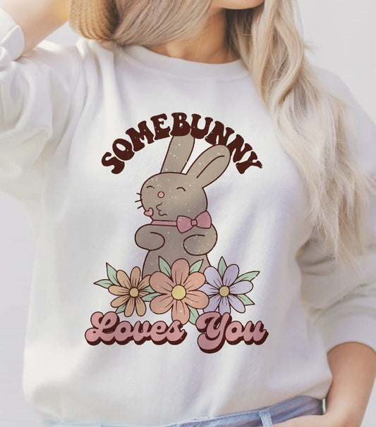 Somebunny Loves You Crew Sweatshirt