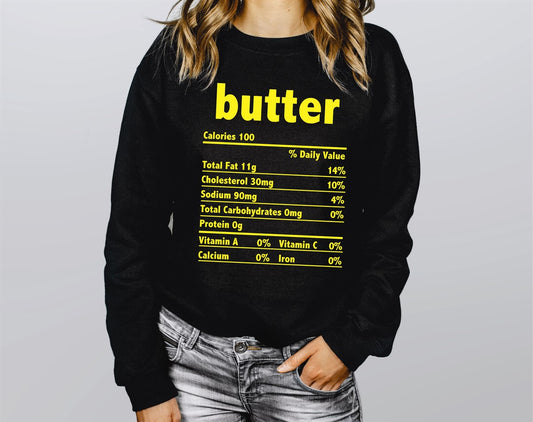 Butter Nutrition Facts Crew Sweatshirt