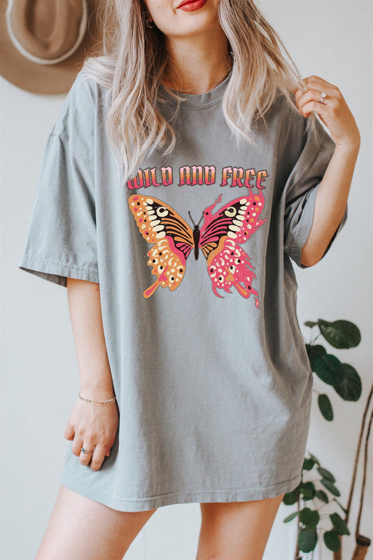 Wild & Free Butterfly Oversized Tee