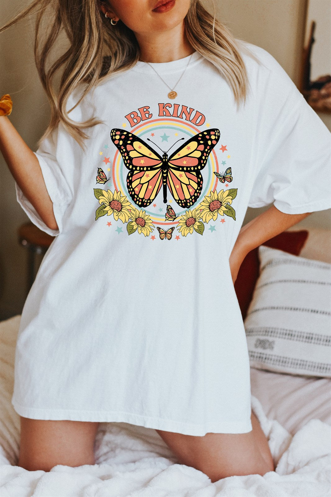 Be Kind Butterfly Oversized Tee