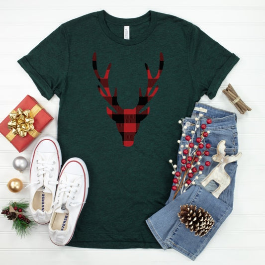 Buffalo Plaid Stag Tee