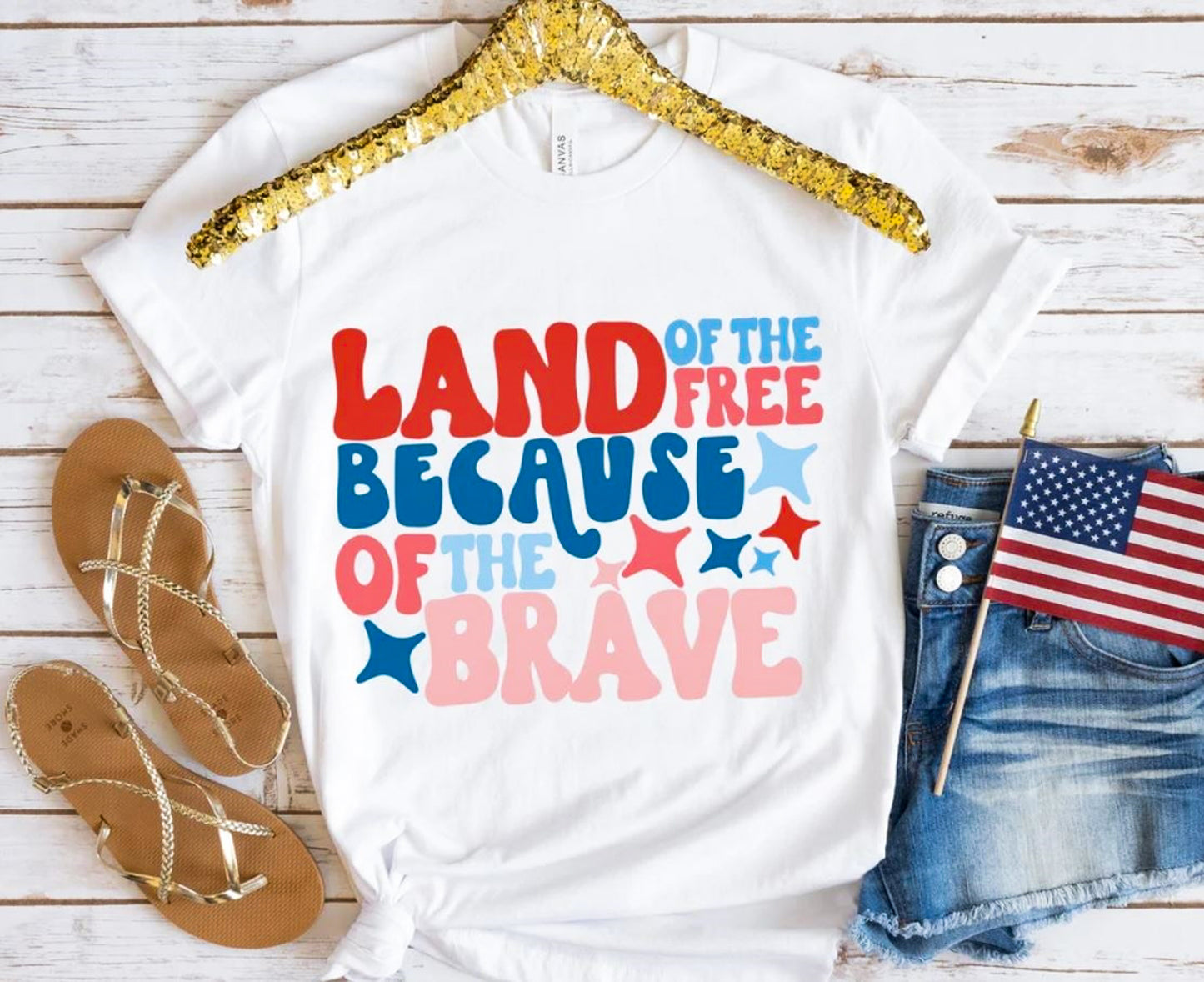 Land Of The Free Because Of The Brave Tee