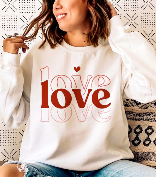 Love Outline (Stacked) Crew Sweatshirt
