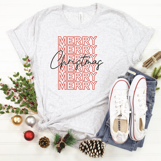 Merry (Stacked) Christmas Tee