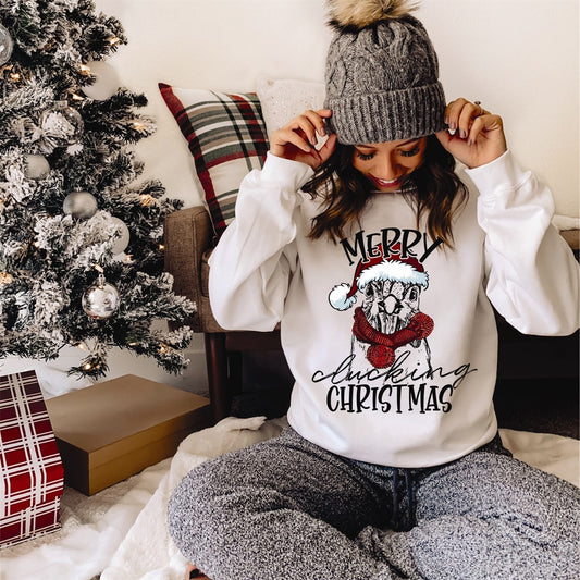 Merry Clucking Christmas Crew Sweatshirt