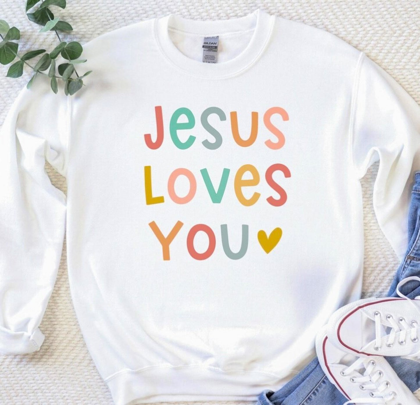 Jesus Loves You Crew Sweatshirt