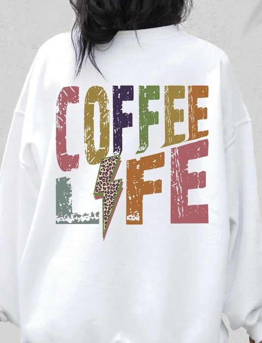 Coffee Life (Back Design) Crew Sweatshirt