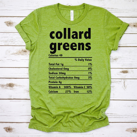 Collard Greens Nutrition Facts Tee