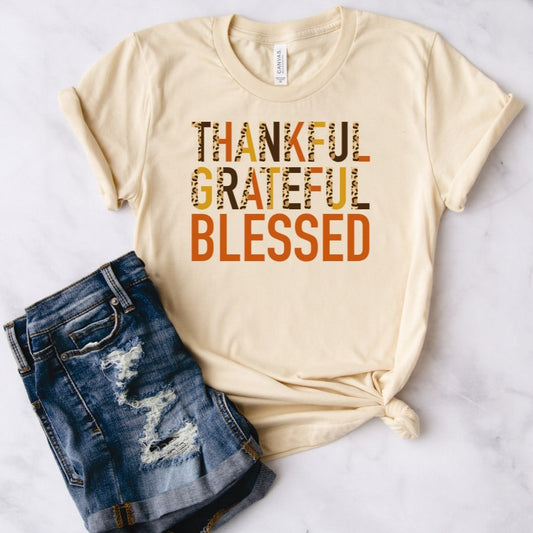 Thankful Grateful Blessed Tee