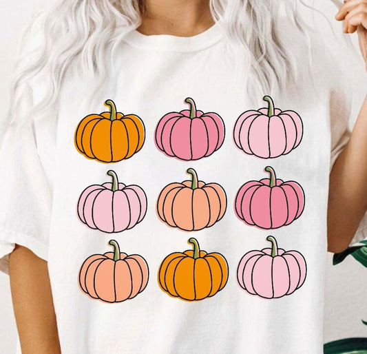 9 Orange & Pink Pumpkins Tee