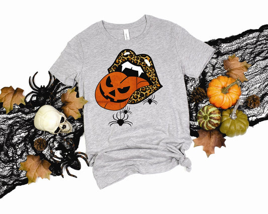 Cheetah Lips With Jack-O-Lantern Tongue Tee