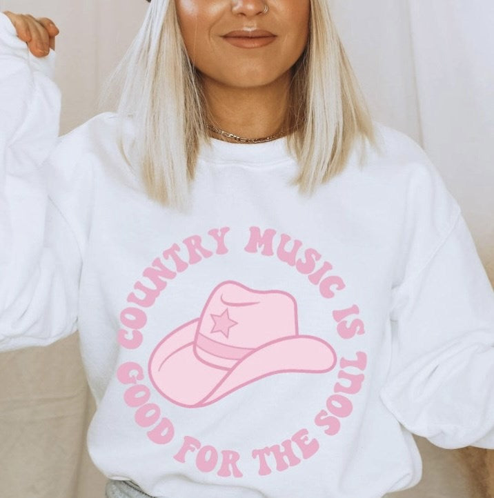 Country Music Is Good For The Soul Crew Sweatshirt