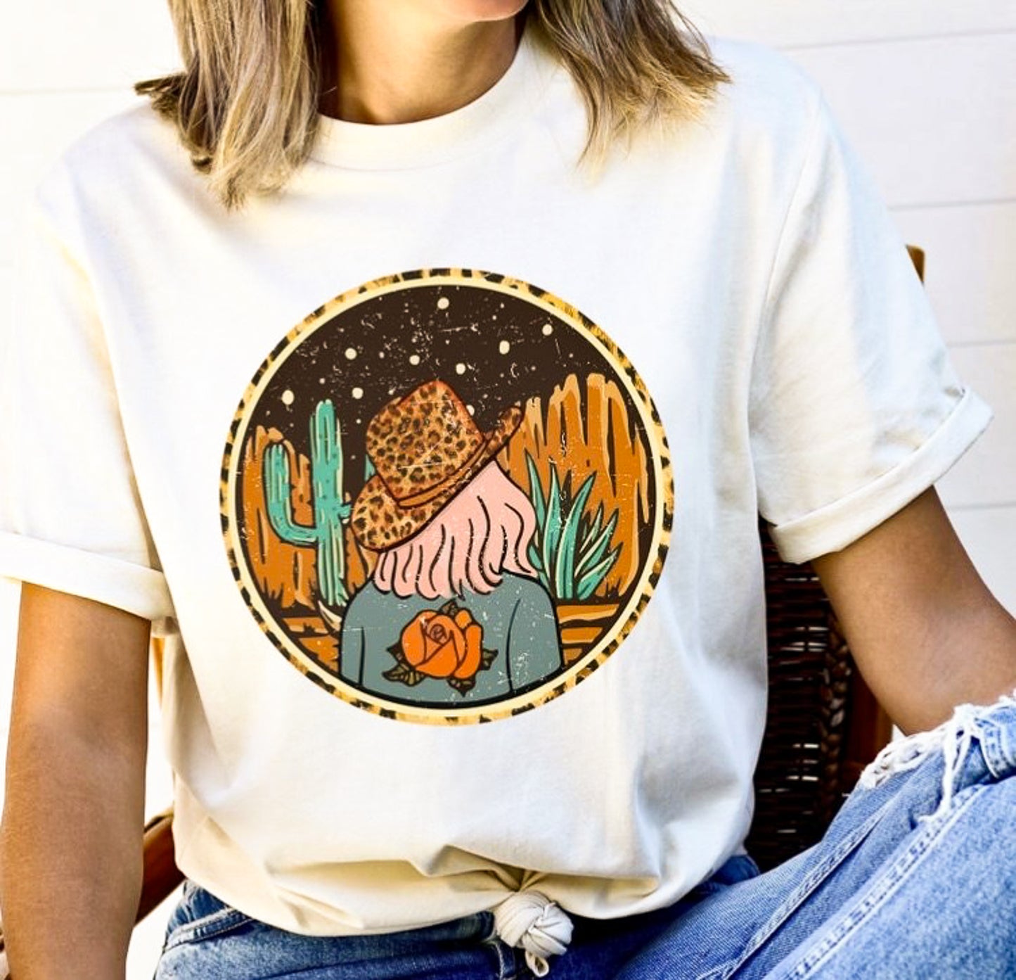 Cowgirl With Desert Scape Tee