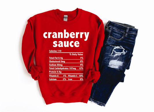 Cranberry Sauce Nutrition Facts Crew Sweatshirt