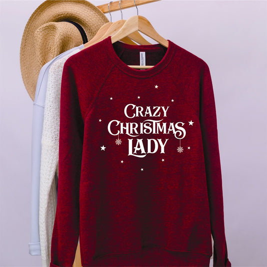 Crazy Christmas Lady Crew Sweatshirt