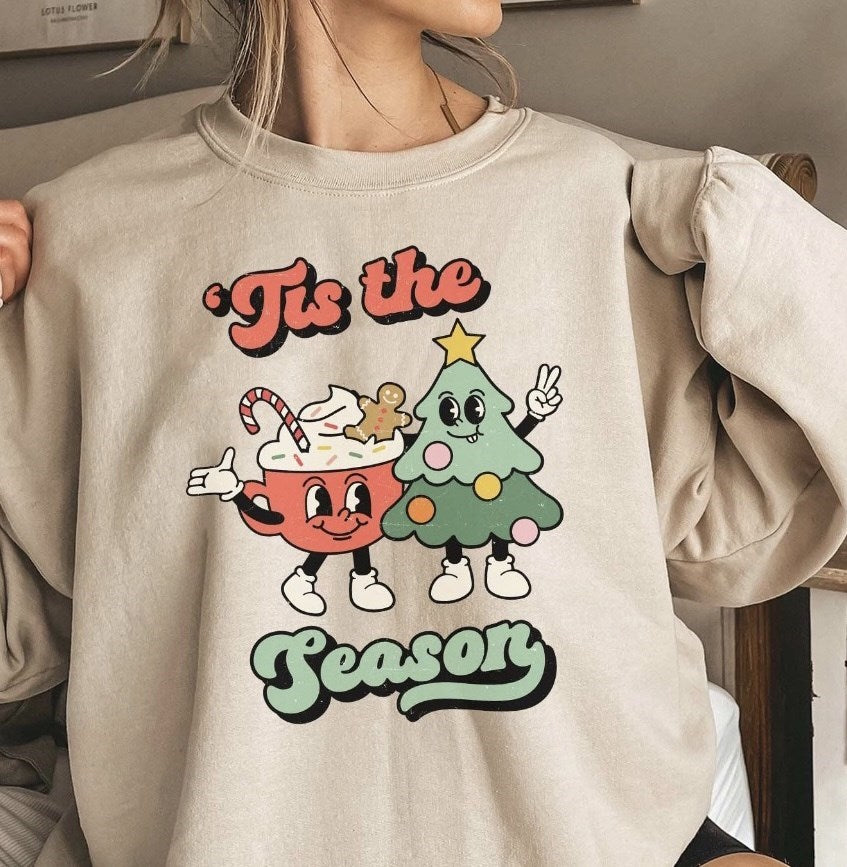 Tis The Season Hot Cocoa & Tree Crew Sweatshirt