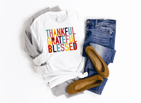Thankful Grateful Blessed Tee