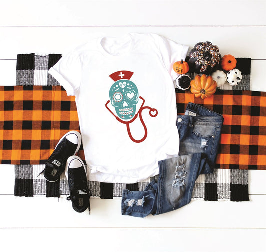 Nurse Sugar Skull Tee