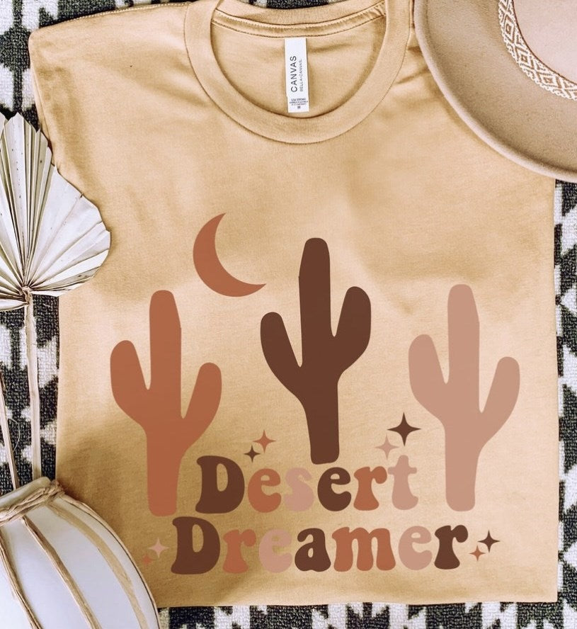 Desert Dreamer With 3 Cacti & Moon Tee