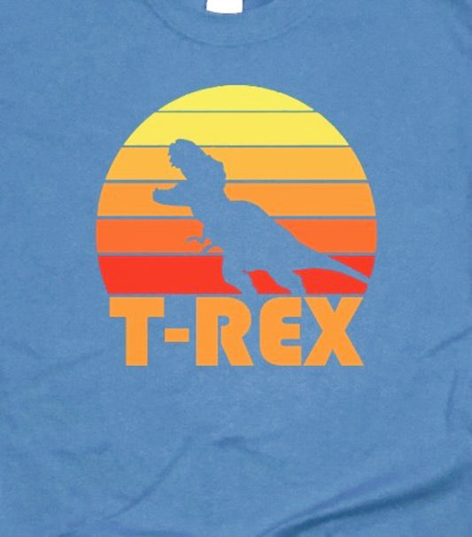 T-Rex With Dinosaur Outline In Striped Circle Tee