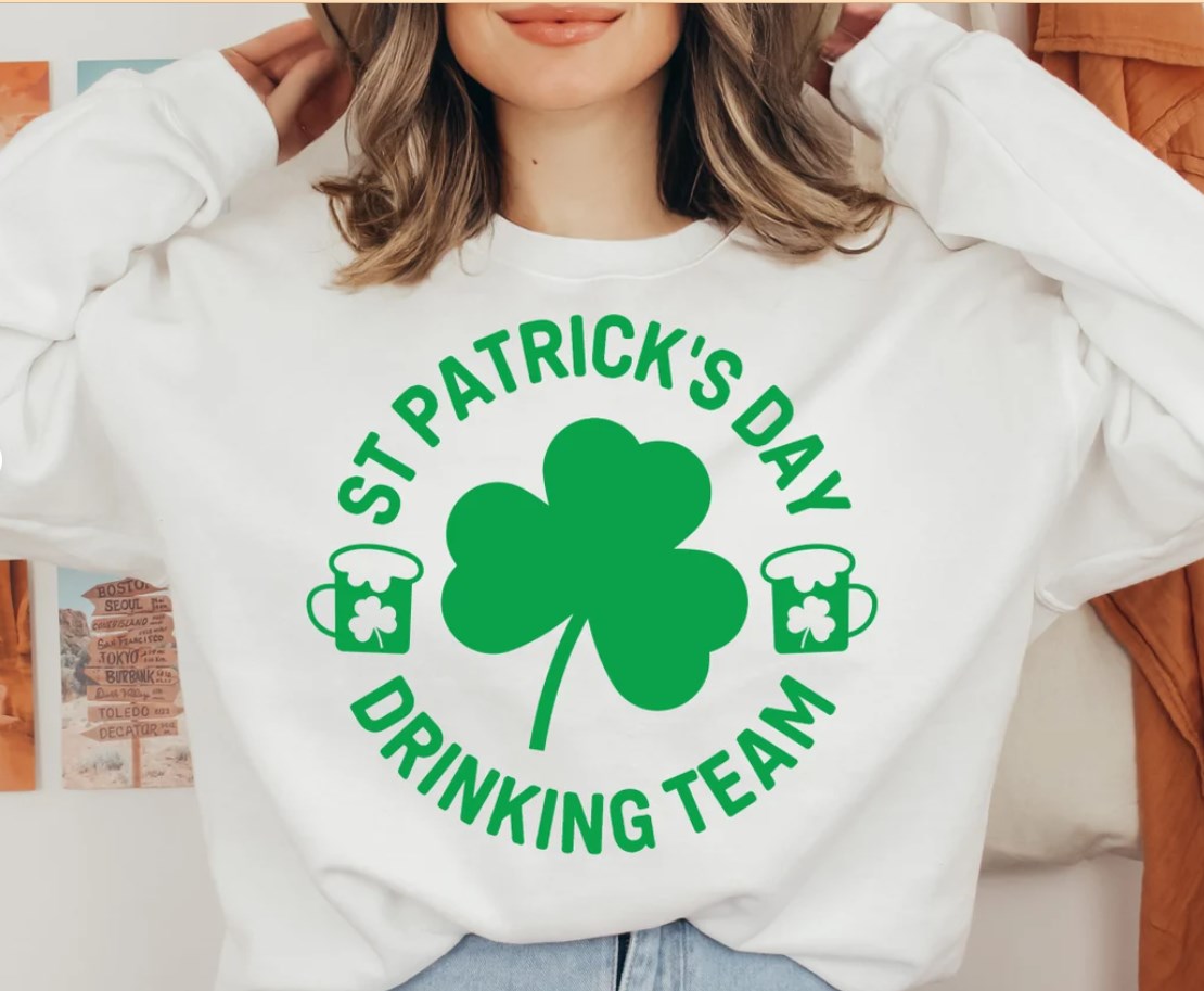 St Patrick's Day Drinking Team Crew Sweatshirt