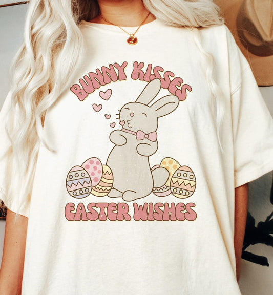 Bunny Kisses Easter Wishes Tee