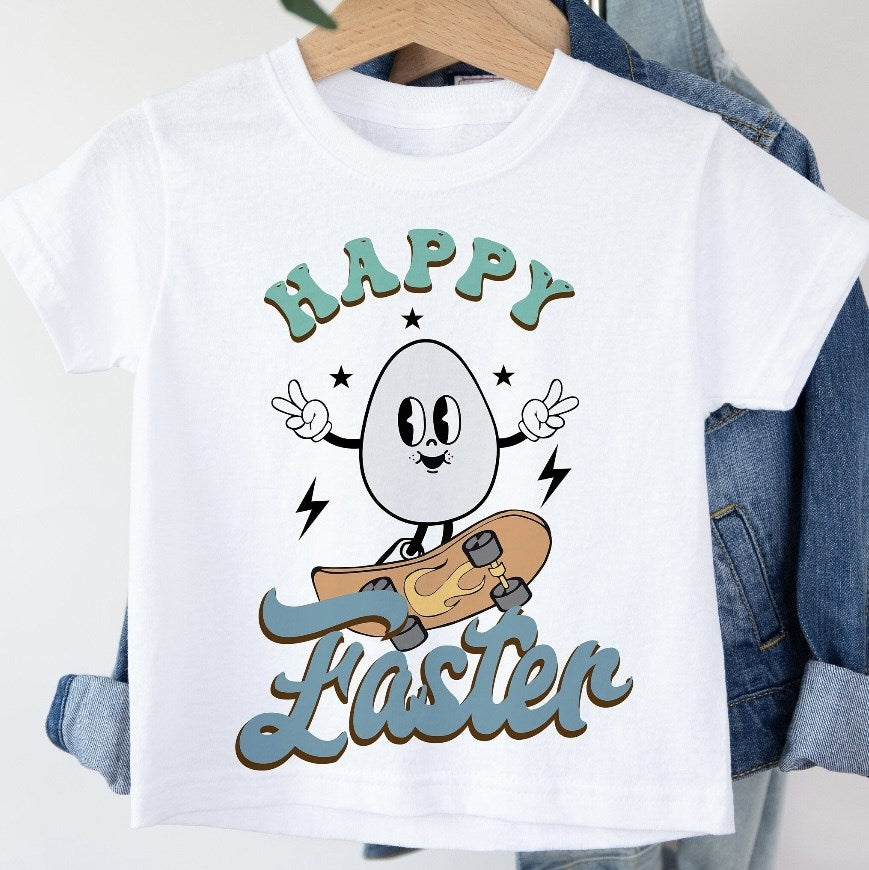 Happy Easter Egg On Skateboard Tee