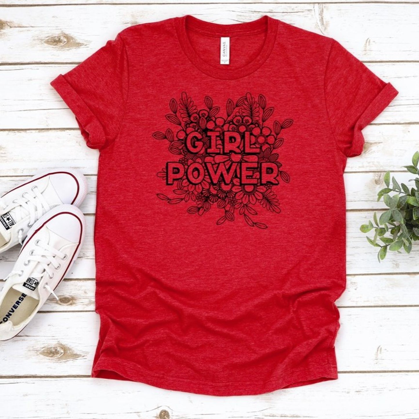 Girl Power With Flowers Tee
