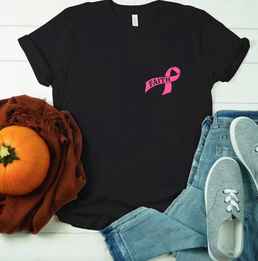 Faith Ribbon Breast Cancer Tee