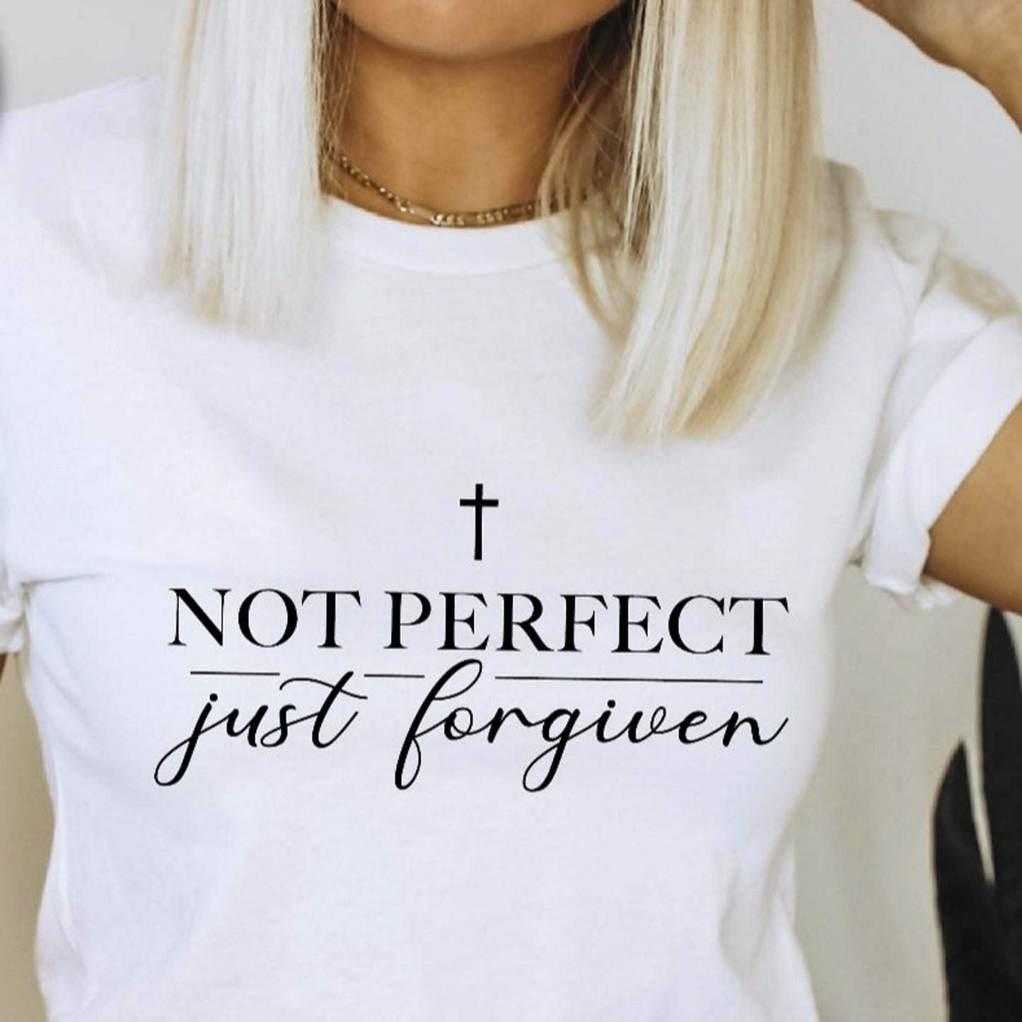Not Perfect Just Forgiven With Cross Tee