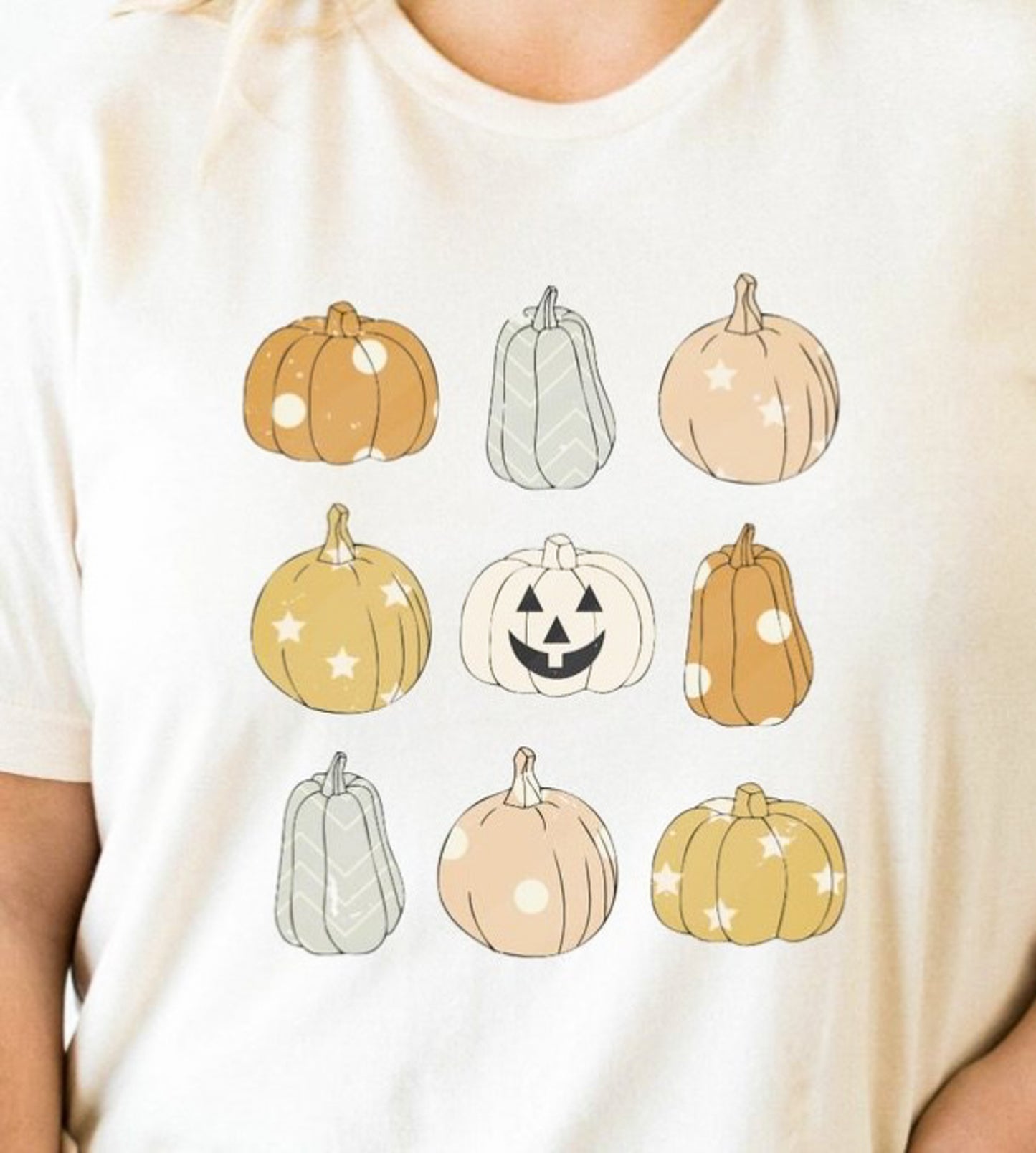 Patterned Pumpkins With Jack-O-Lantern Tee