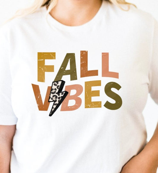 Fall Vibes With Leopard Print Thunder Bolt Tee