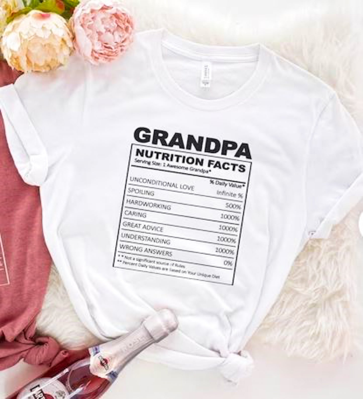 Grandpa Nutritional Facts T-Shirt or Crew Sweatshirt