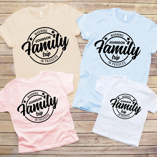 Custom Name Family Trip Matching Tees